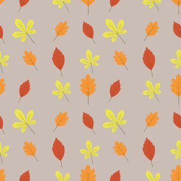 Autumn leaves, seamless pattern. Illustrazione stock