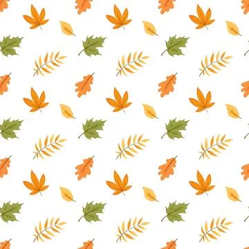 Autumn leaves seamless pattern Stock Illustration
