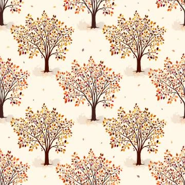 Autumn leaves seamless pattern vector Stock Illustration