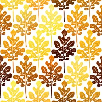 Autumn leaves seamless pattern vector background Illustrazione stock