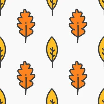 Autumn leaves seamless pattern. Vector illustration. Stock Illustration