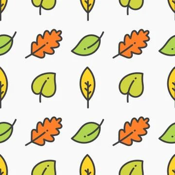 Autumn leaves seamless pattern. Vector illustration. Illustrazione stock