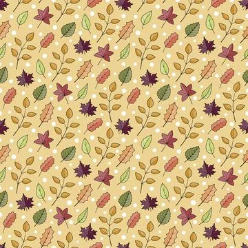 Autumn leaves seamless pattern vector background Stock Illustration