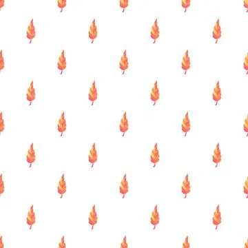 Autumn leaves seamless pattern with warm colors Stock Illustration