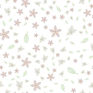 Autumn leaves seamless pattern on white background Stock Illustration