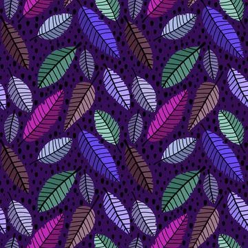 Autumn leaves seamless pattern for wrapping paper and fabric and linens Stock-Illustration