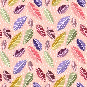 Autumn leaves seamless pattern for wrapping paper and fabric and linens Stock-Illustration