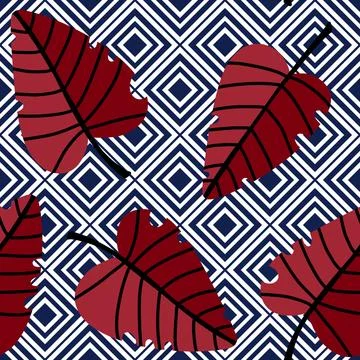 Autumn leaves seamless pattern for wrapping paper and fabric and linens Stock-Illustration