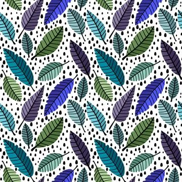 Autumn leaves seamless pattern for wrapping paper and fabric and linens Stock-Illustration