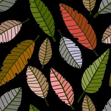 Autumn leaves seamless pattern for wrapping paper and fabric and linens Stock Illustration