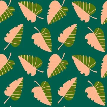 Autumn leaves seamless pattern for wrapping paper and fabric and linens Stock Illustration