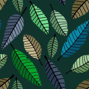 Autumn leaves seamless pattern for wrapping paper and fabric and linens Stock-Illustration