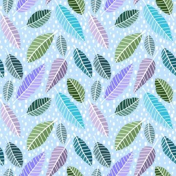 Autumn leaves seamless pattern for wrapping paper and fabric and linens Stock-Illustration