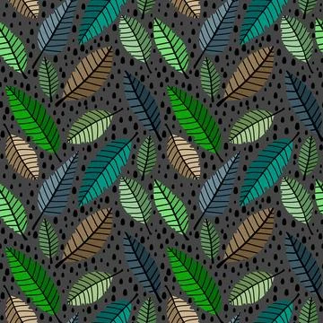 Autumn leaves seamless pattern for wrapping paper and fabric and linens Stock-Illustration