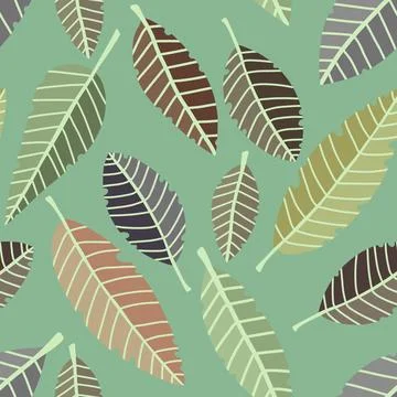 Autumn leaves seamless pattern for wrapping paper and fabric and linens Stock-Illustration