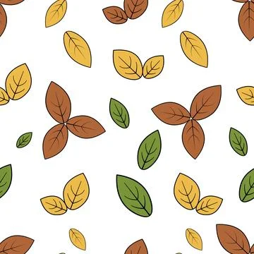 Autumn leaves. Seamless vector pattern. Part of a tree with veins. Illustrazione stock
