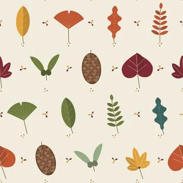 Autumn Leaves Seamless Vector Pattern イラスト素材