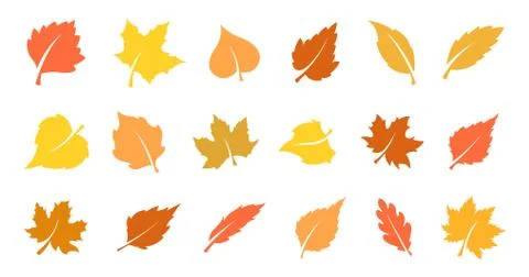 Autumn leaves set Stock Illustration