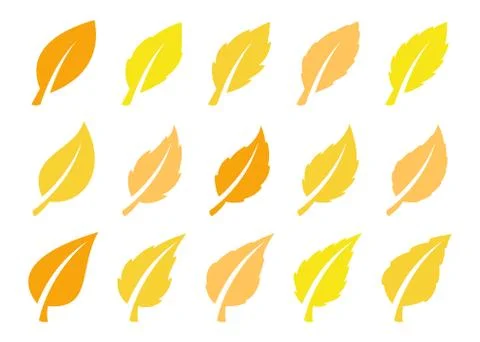 Autumn leaves set Stock Illustration