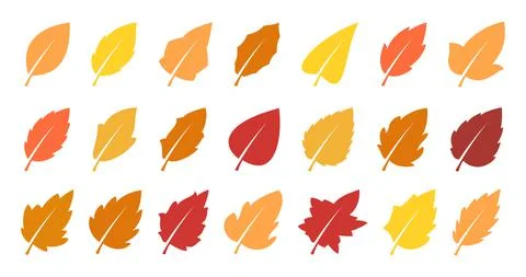 Autumn leaves set Stock Illustration