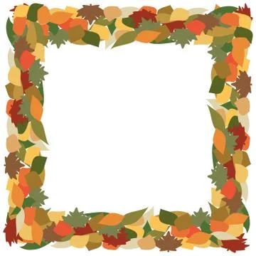 Autumn Leaves. Square frame template Stock Illustration