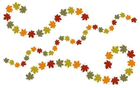Autumn leaves swirl elements Stock Illustration
