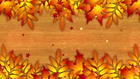 Autumn Leaves on Table Background animation Stock Footage 317910429