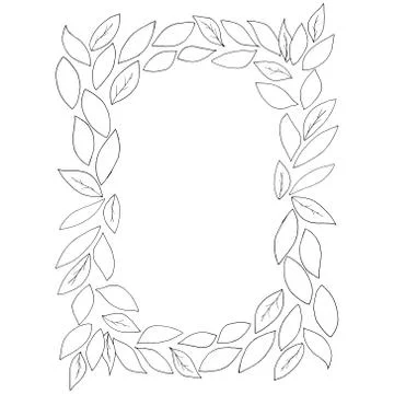 Autumn leaves. Vector illustration of a frame of leaves. Hand drawn set of au Stock Illustration