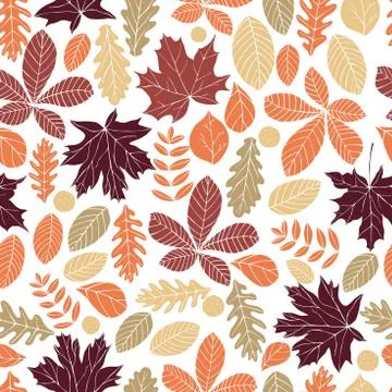 Autumn leaves. Vector pattern Stock Illustration