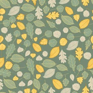 Autumn leaves -vector pattern Stock Illustration
