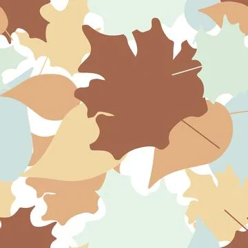 Autumn leaves vector seamless pattern.  Stock Illustration