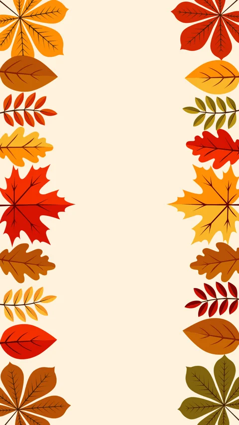 Autumn Leaves Vertical Border Frame with Copy Space for Seasonal Background Stock Footage 339045057
