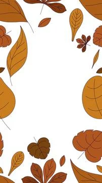 Autumn leaves vertical frame copy-space Stock Illustration