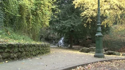 Autumn Leaves Waterfall Stock Footage 18144871