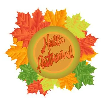 Autumn Leaves on a white background. Isolated without a shadow. Stock Illustration