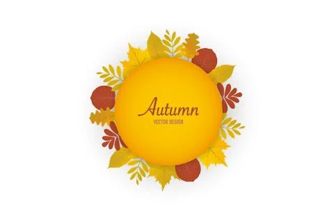 Autumn leaves white background, vector Stock Illustration