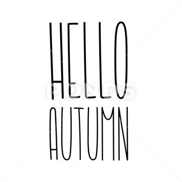 Autumn lettering in tall fun font with cute letters Stock Illustration