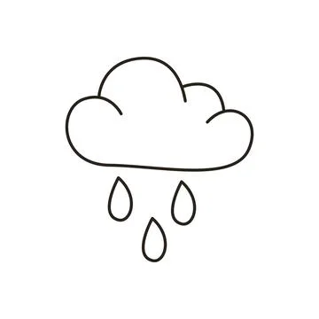 Autumn Line Art Icon - Cloud Stock Illustration