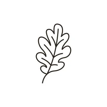Autumn Line Art Icon - Leaf Stock Illustration