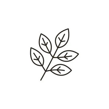 Autumn Line Art Icon - Leaf Stock Illustration