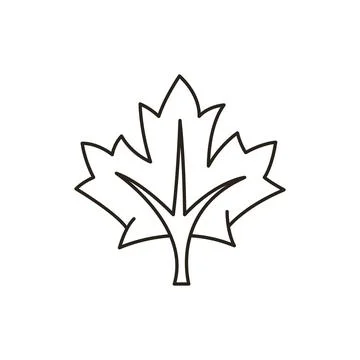 Autumn Line Art Icon - Leaf Stock Illustration