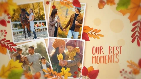 Autumn Lovely Moments Slideshow 스톡 After Effects