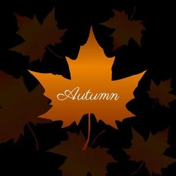 Autumn maple leaf. Autumn maple leaf isolated on dark background. Vector illu Stock Illustration