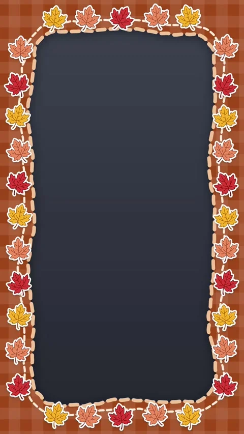 Autumn Maple Leaf Border Vertical Motion Graphic Background with Copy Space Stock Footage 346569672