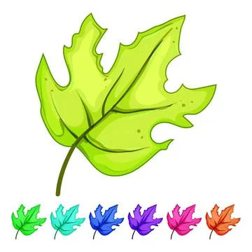 Autumn maple leaf cartoon vector graphic Stock Illustration