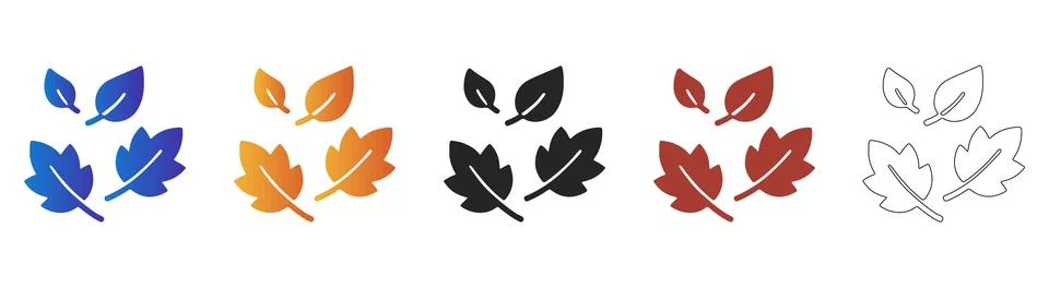Autumn maple leaf collection icon for fall season Illustrazione stock