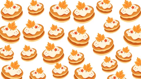 Autumn Maple Leaf Cookies Pattern Background Stock Footage 331863192