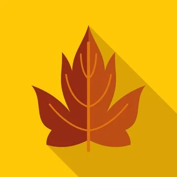 Autumn maple leaf flat design long shadow Illustrazione stock