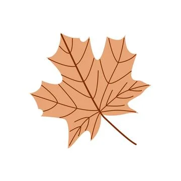 Autumn Maple Leaf Flat Vector Illustration for Fall Season and Nature Design Stock Illustration