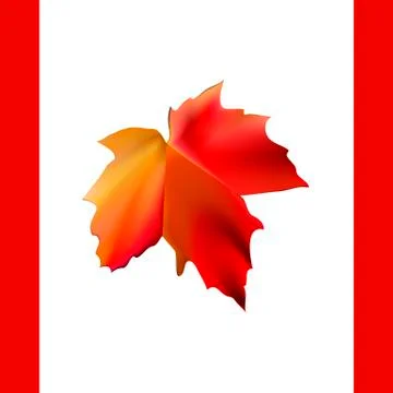 Autumn maple leaf in form of flag canada Stock Illustration